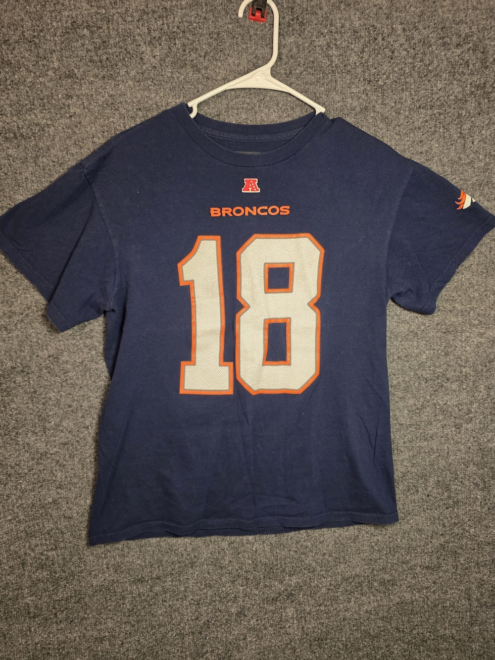 NFL Team Apparel Denver Broncos Peyton Manning #18 Player T-Shirt Mens M Navy